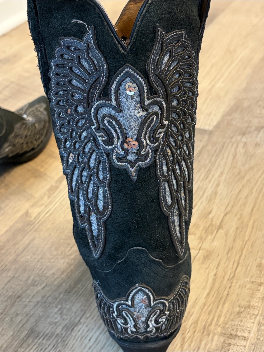 Black Corral Embroidered Winged Cowboy Boots 7 - Picture 5 of 6